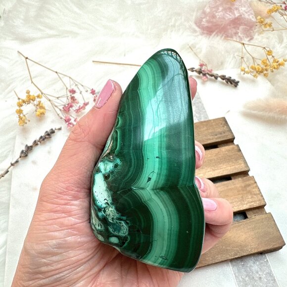 Malachite with Chrysocolla Free Form - Picture 4 of 7